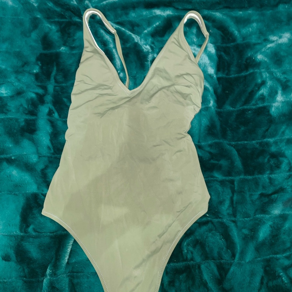 green bathing suit